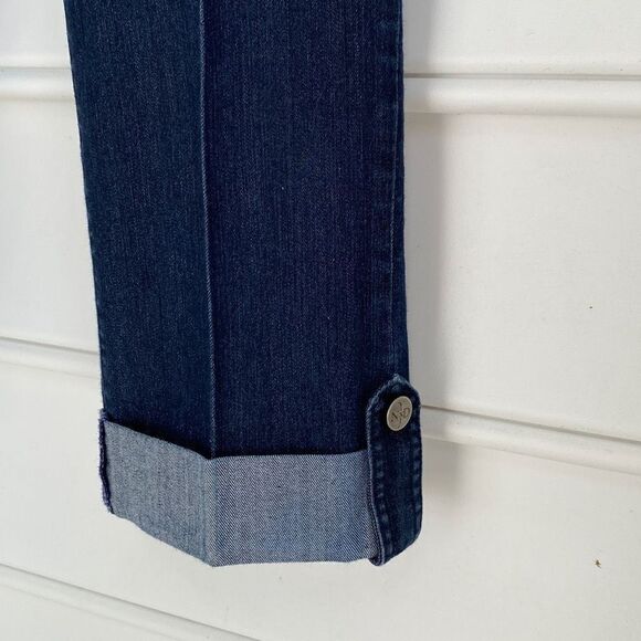 NYDJ Tummy Tuck Technology Cropped Mid -Rise Stretch‎ Jeans Cuffed Size 6 - Picture 2 of 14